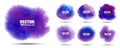 Violet abstract hand drawn watercolor background set. Watercolor purple color splashing on the paper. Vector Royalty Free Stock Photo