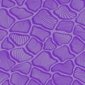 Violet abstract seamless pattern. stones shapes with thin lines. doodle vector texture. textile design Royalty Free Stock Photo