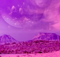 Violet alien Exoplanet landscape Royalty Free Stock Photo