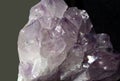 Violet amethyst crystals. Macro view. Royalty Free Stock Photo