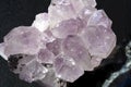 Violet amethyst crystals. Macro view. Royalty Free Stock Photo