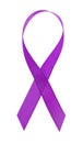 Violet awareness ribbon isolated on white background. Pancreas cancer concept, Family violence and Alzheimer disease