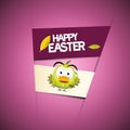 Violet Background with Funny Green Chicken