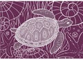 background with white lines - turtle in the sea