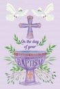 Violet baptism day card