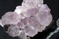 Violet beatifull amethyst crystals on black background Royalty Free Stock Photo