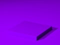 Violet Blank Foursquare Showcase with Empty Space on Violet Background. 3d rendering. Minimalism Concept. Copy Space Royalty Free Stock Photo