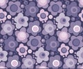 Violet blooming flowers color seamless pattern