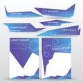 Violet blue abstract banners and pages design set Royalty Free Stock Photo