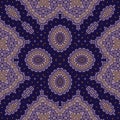 Violet, blue, orange, white intensive colors centered square seamless pattern