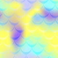 Violet blue yellow mermaid scale background. Candy iridescent background. Fish scale pattern.