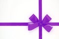 Violet bow isolated over white background Royalty Free Stock Photo