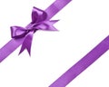 Violet bow isolated on white background Royalty Free Stock Photo