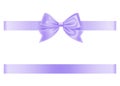 Violet bow and ribbon on white background Royalty Free Stock Photo