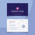 Violet business card with off white and violet mozaik background