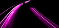 violet car lights at night. long exposure Royalty Free Stock Photo