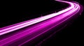 violet car lights at night. long exposure Royalty Free Stock Photo