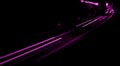 violet car lights at night. long exposure Royalty Free Stock Photo