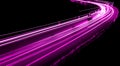 violet car lights at night. long exposure Royalty Free Stock Photo