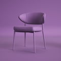 Violet chair on violet background.Minimal concept