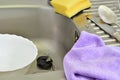 Violet Cleaning cloth and Yellow Sponge