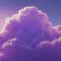 Violet clouds in the blue sky and sunlight. AI-Generated.