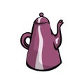 Violet color porcelain or ceramic material teapot for home