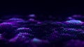 Violet computer technology background. Big data visualization. Technology landscape. 3d rendering Royalty Free Stock Photo