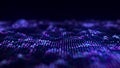 Violet computer technology background. Big data visualization. Technology landscape. 3d rendering Royalty Free Stock Photo