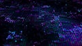 Violet computer technology background. Big data visualization. Technology landscape. Futuristic illustration Royalty Free Stock Photo