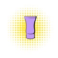 Violet cosmetic tube icon, comics style