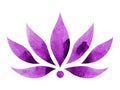 Violet crown color of chakra symbol concept, flower floral, watercolor painting