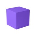 Violet Cube Realistic Composition