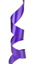 Violet curly silk ribbon. Royalty Free Stock Photo