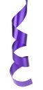 Violet curly silk ribbon. Royalty Free Stock Photo