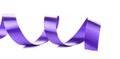 Violet curly silk ribbon. Royalty Free Stock Photo