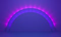 Violet 3d background. Product display presentation. Bright pink spotlighting. 3d render