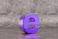 Violet 3d letter E lowercase. Glossy indigo letter on tile background. 3d rendered font character Royalty Free Stock Photo