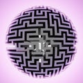 Violet dark labyrinth complex in circle shape