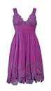 Violet diaper motif evening dress with cut