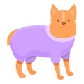 Violet dog clothes icon, cartoon style Royalty Free Stock Photo