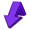 Violet down arrow icon, icon cartoon Royalty Free Stock Photo