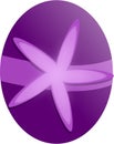 Purple Easter egg with spring flower