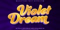 Violet editable text effect, editable dream and purple text style Royalty Free Stock Photo