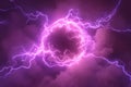 Violet electric energy ring in stormy clouds Royalty Free Stock Photo