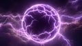 Violet electric energy ring in stormy clouds Royalty Free Stock Photo