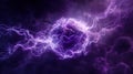 Violet electric energy ring in stormy clouds Royalty Free Stock Photo