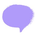Violet empty message bubble on white background.