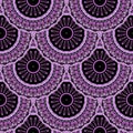 Violet ethnic tiled mandalas seamless pattern. Colorful tribal background. Floral round bohemian ornaments. Geometric Royalty Free Stock Photo