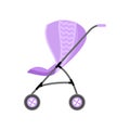 Violet fashion baby pram with metal hand and soft material